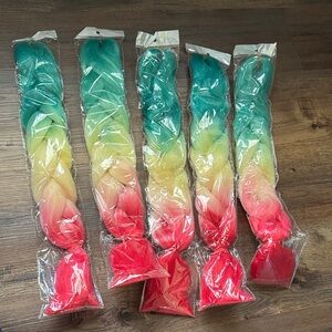 Vibrant Multicolor Braided Hair Extensions